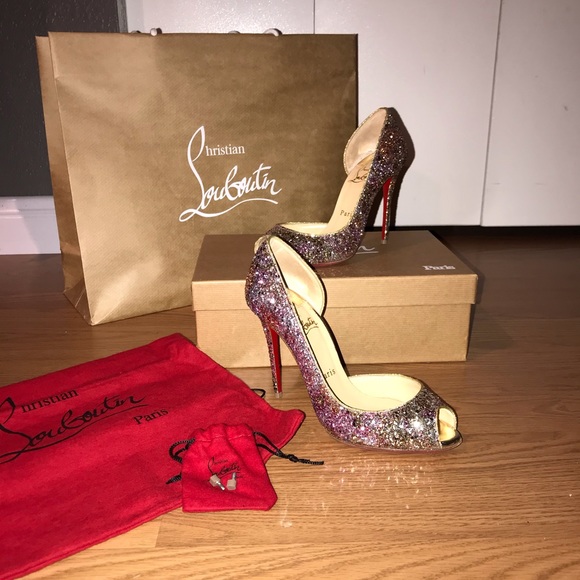 Christian Louboutin Shoes - Louboutin “Demi You 100 Glit Aqua/Rub Met/Spec”